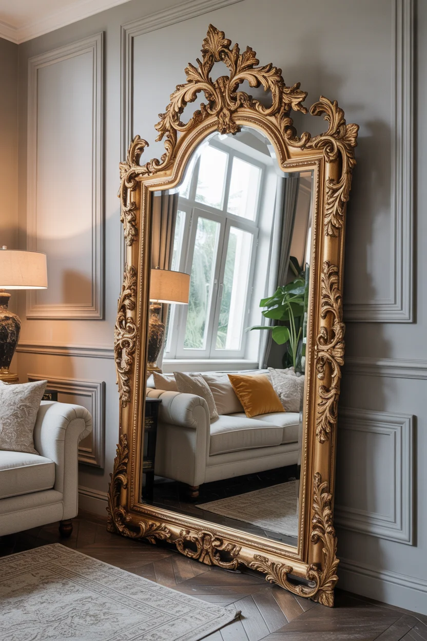 Oversized Mirrors With Ornate Frames