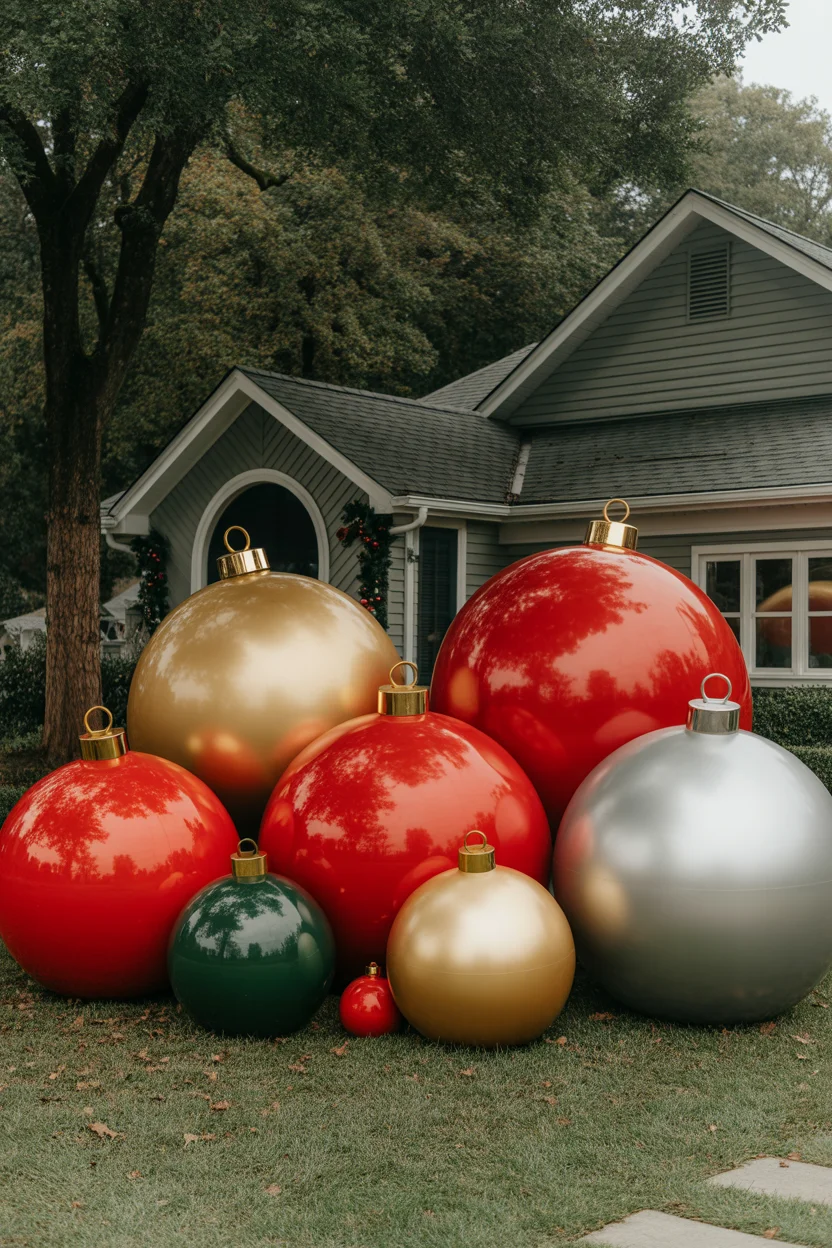 Oversized Ornament Yard Display
