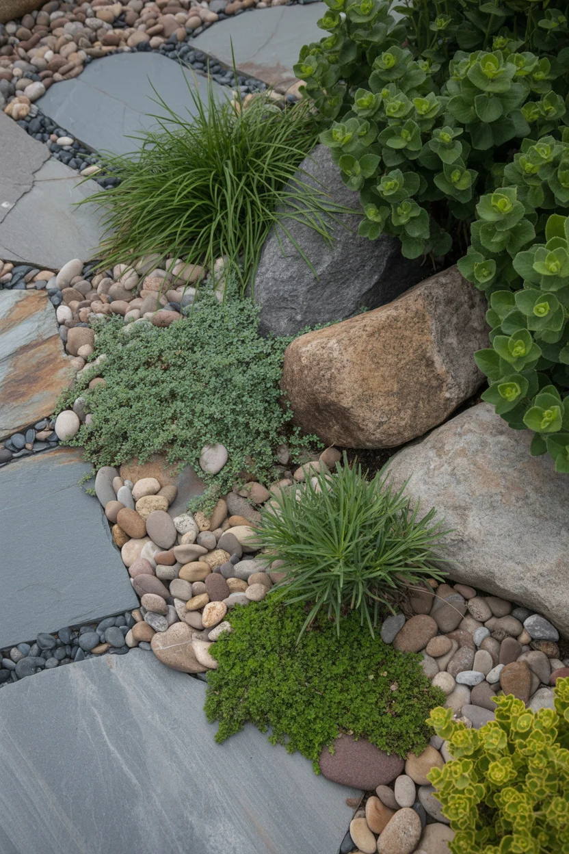 Add Plants Between Rocks for Softness