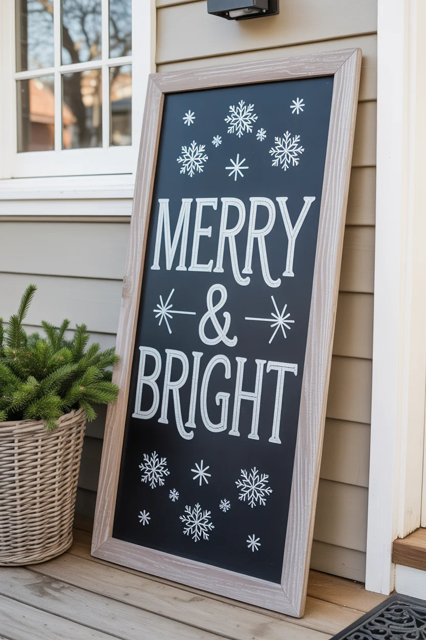 Chalkboard Sign with Christmas Message