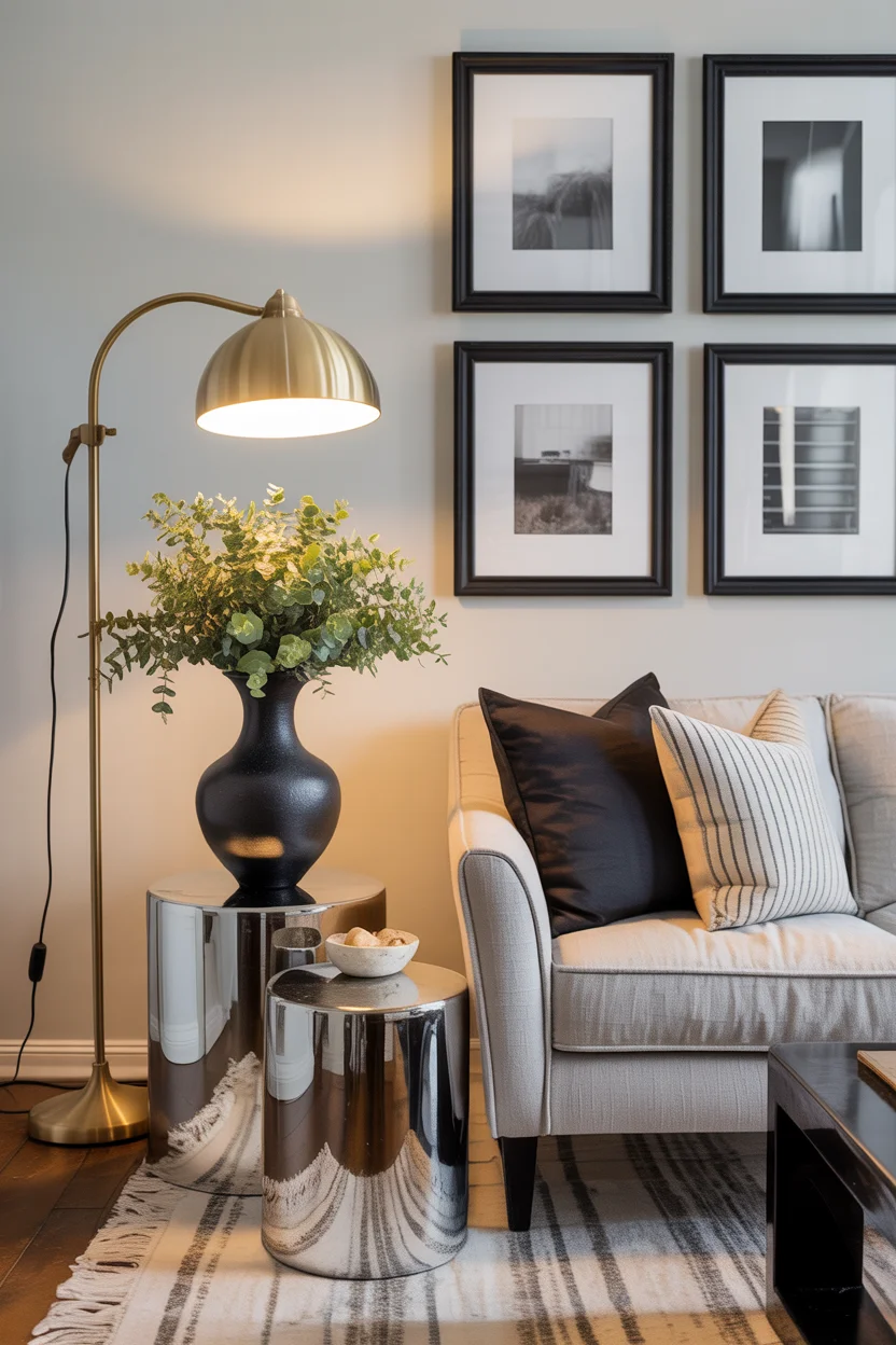 Strategic Metallic Accents in Mixed Finishes