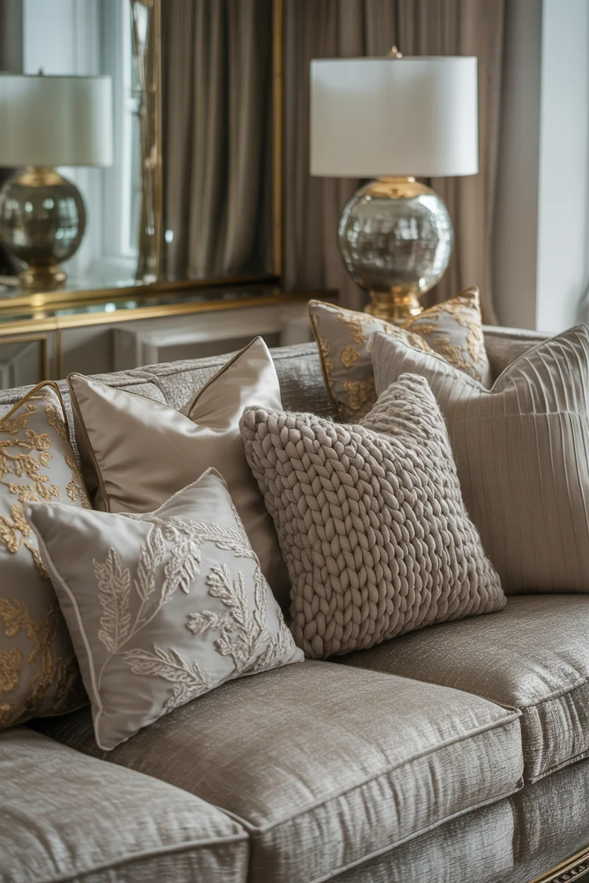 Plush Throw Pillows in Varied Textures