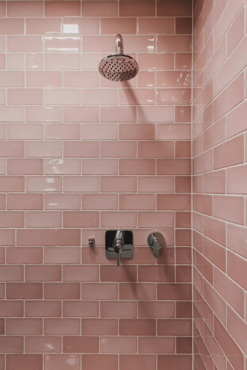 Pink Subway Tile Chic