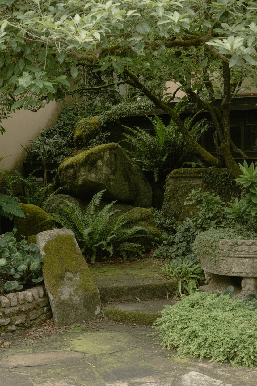 Incorporate Moss and Weathered Stone