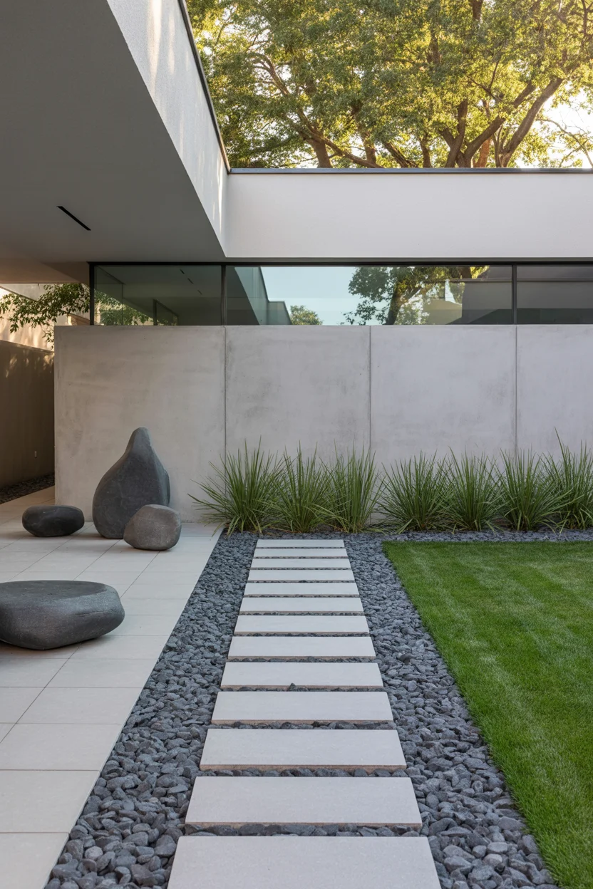 Blend Rocks Into Modern Landscaping