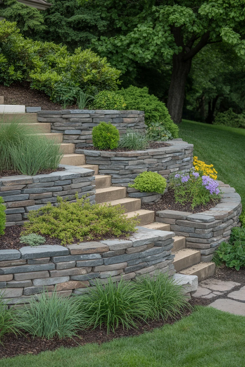Build Elevated Rock Beds on Slopes
