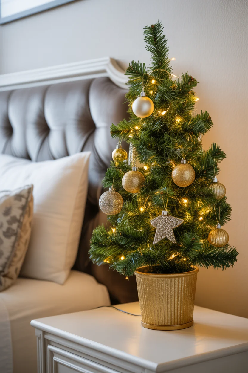 Mini Christmas Tree on the Nightstand