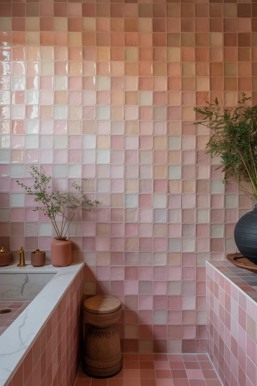 Soft Pink Zellige Tiles