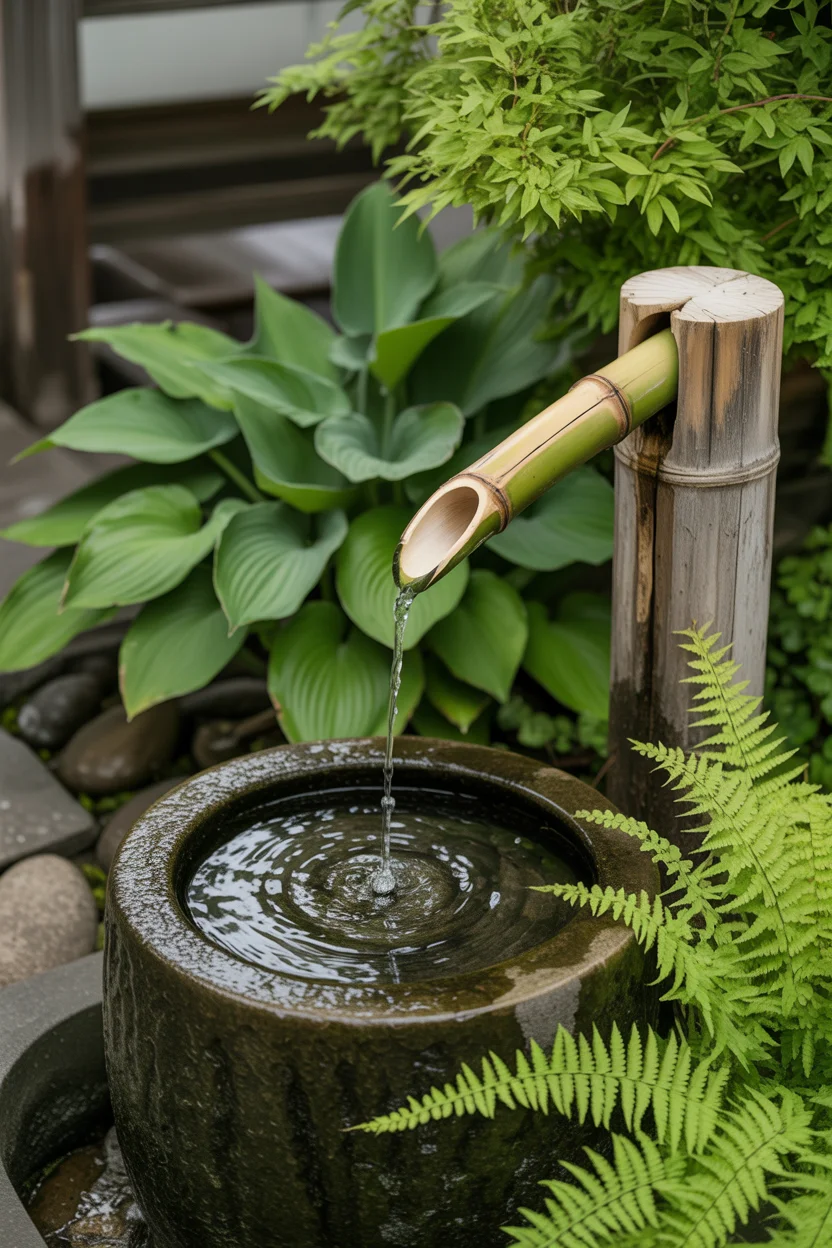 Incorporate a Bamboo Spout and Basin