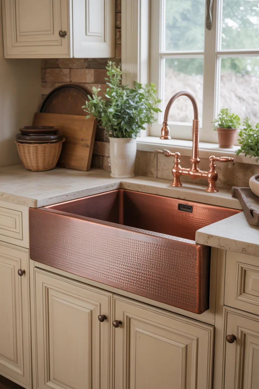 Large Farmhouse Sink in Copper or Fireclay