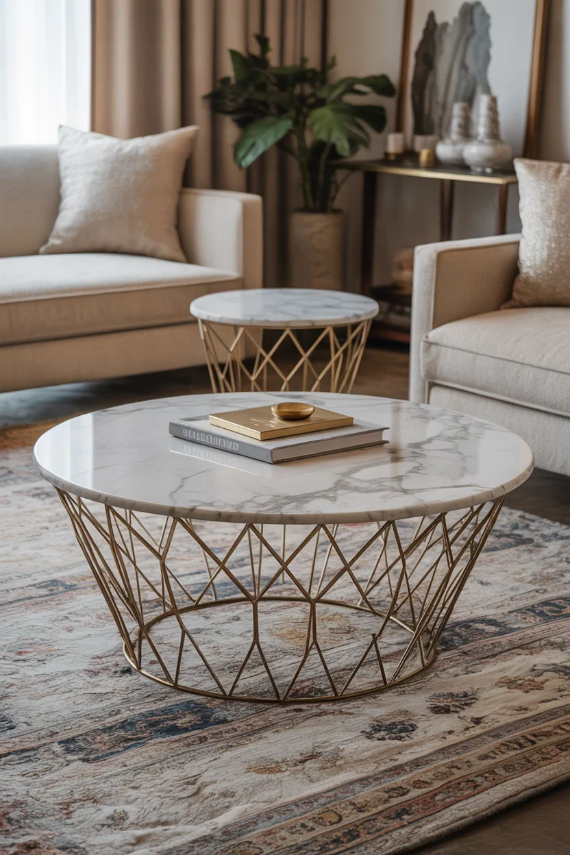 Marble Accent Tables and Surfaces
