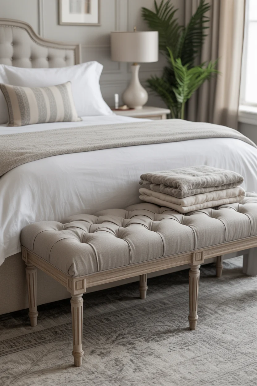 Upholstered Bench at Foot of Bed