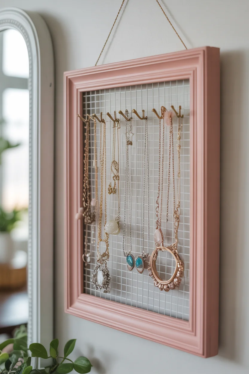 Make a Jewelry Organizer From a Picture Frame