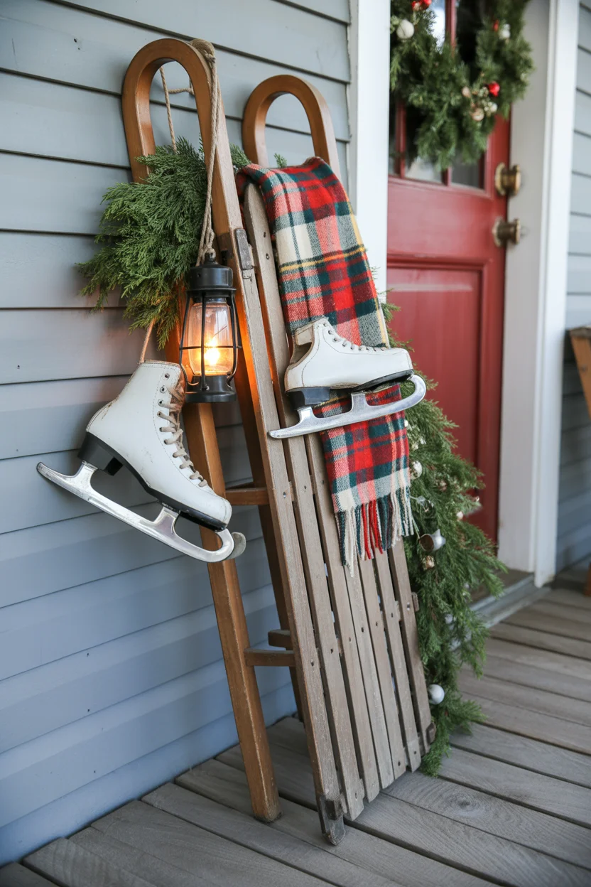 Sled and Skates Vintage Display