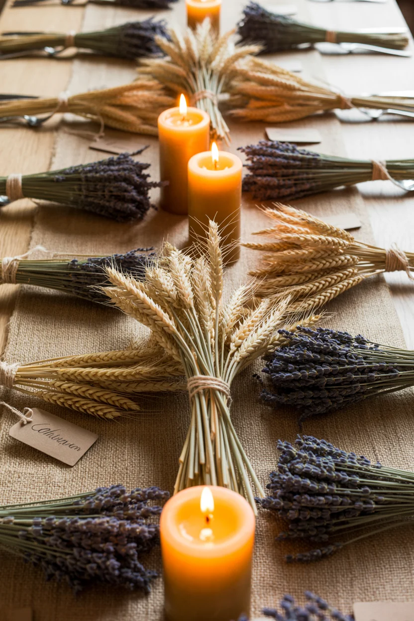 Wheat Sheaf and Lavender Harvest Table