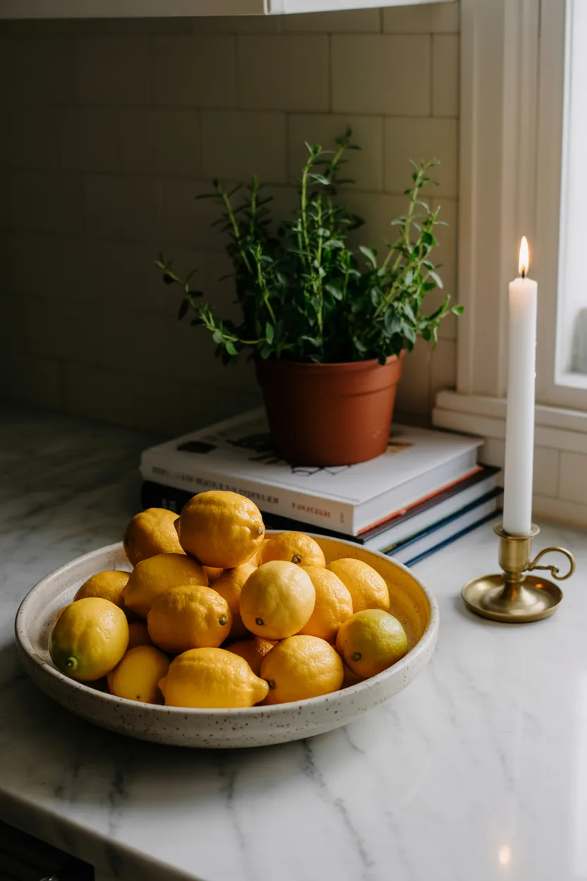 Everyday Kitchen Table Lemon Bowl Centerpiece