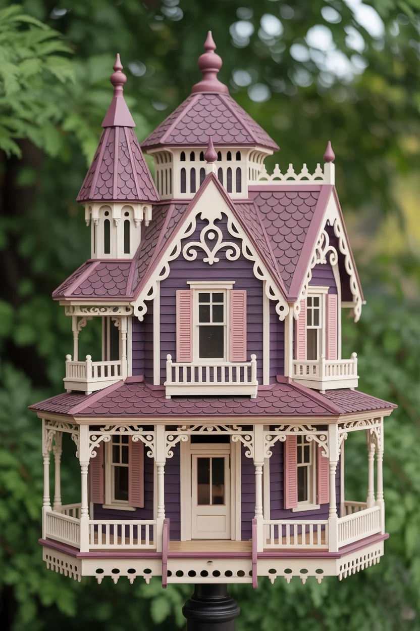 Victorian Gingerbread Birdhouse With Ornate Details