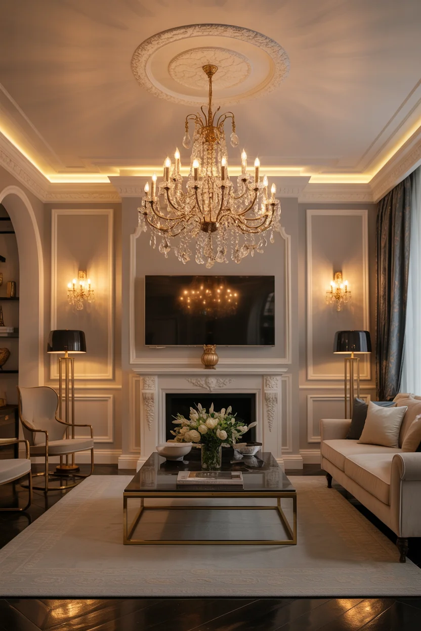 Layered Lighting With Statement Chandeliers