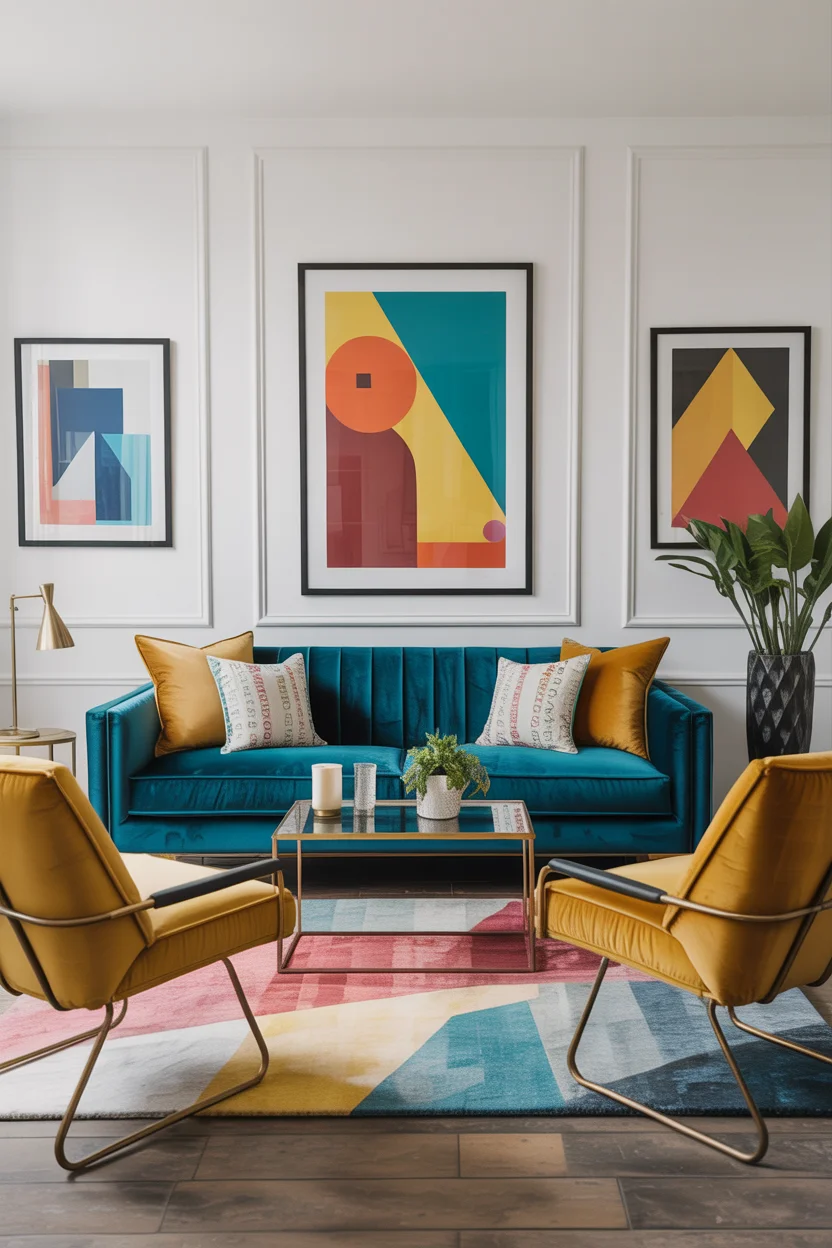 Teal and Mustard Bold Contrast