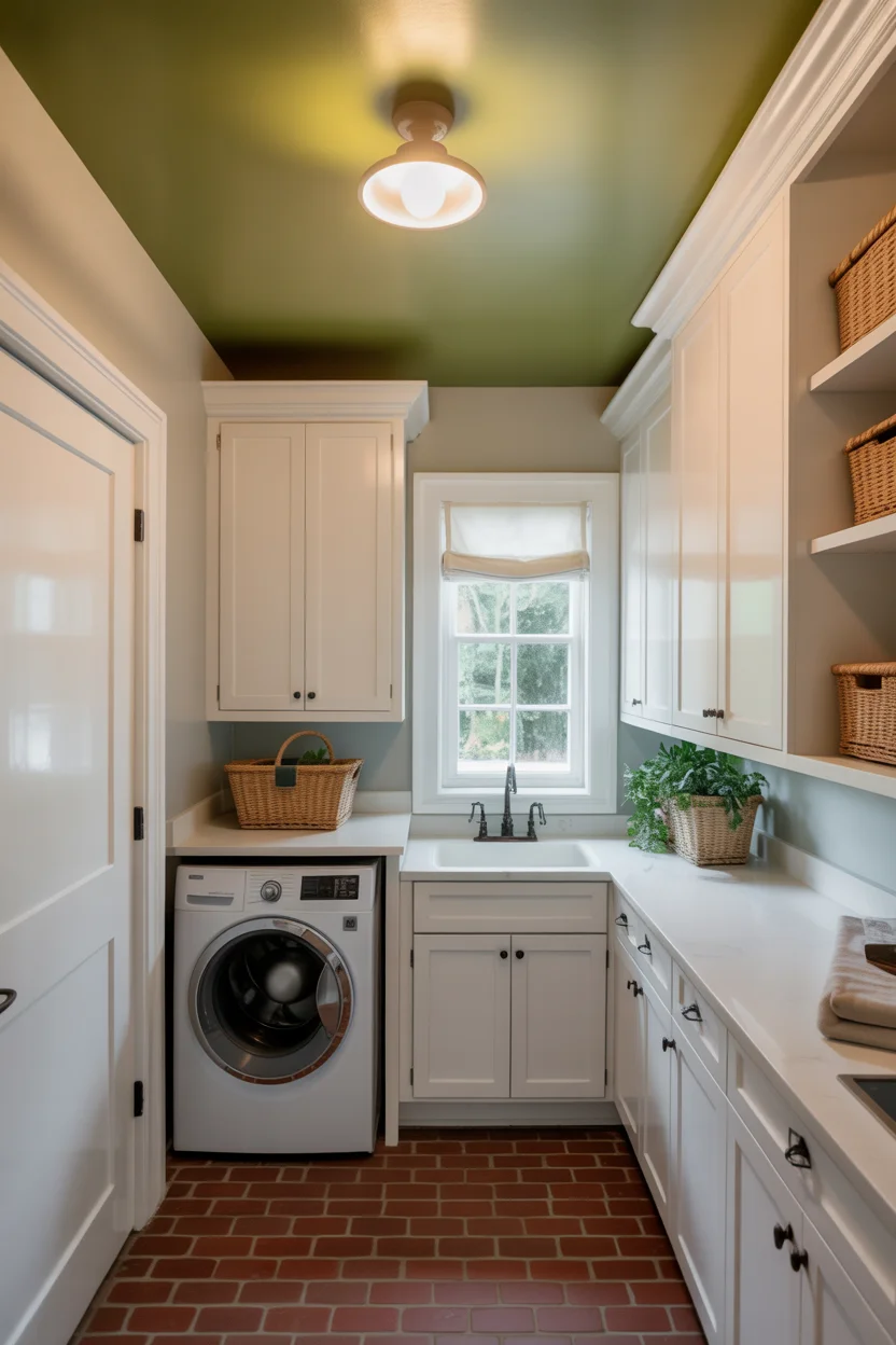 Olive Green Painted Ceilings