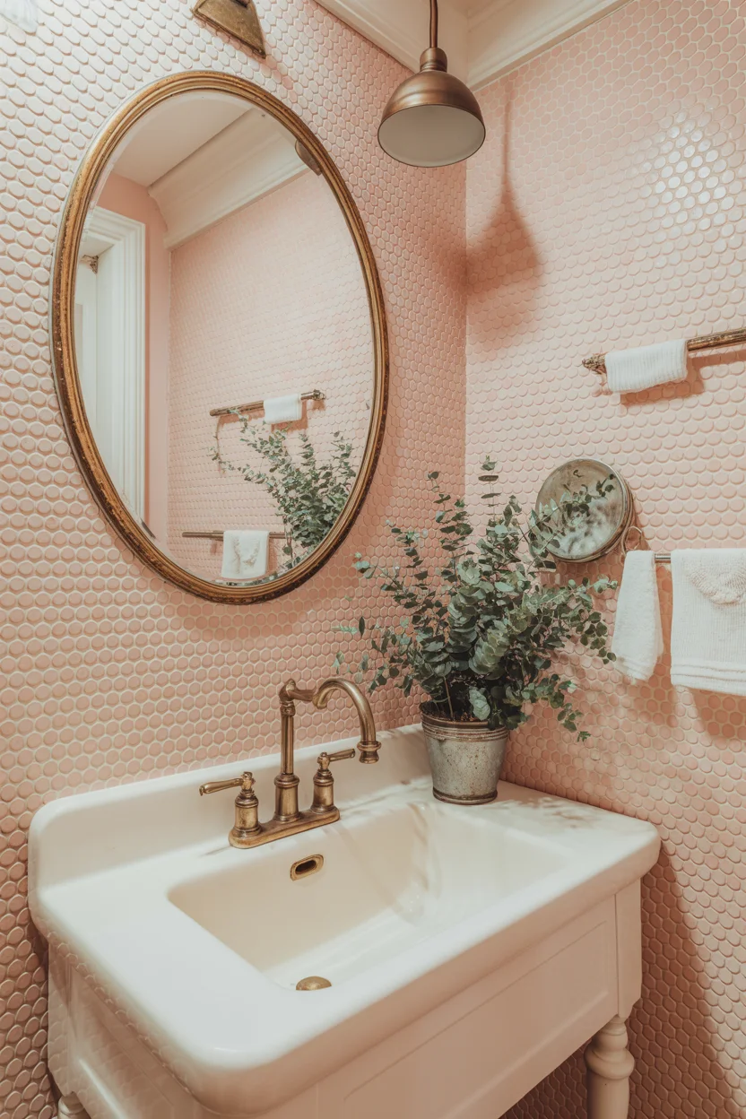 Penny Tile Pattern Wallpaper
