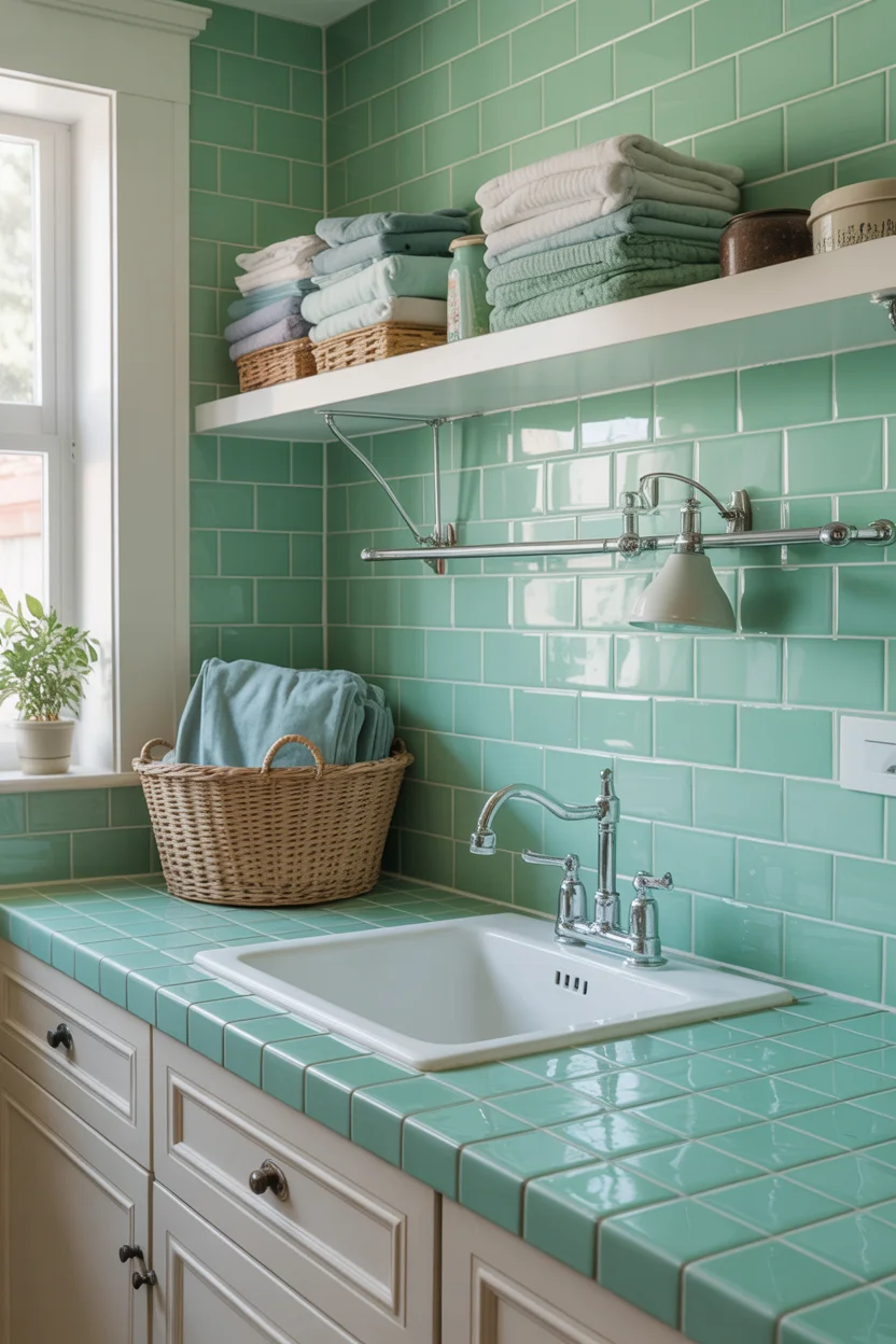 Mint Green Tile Backsplash