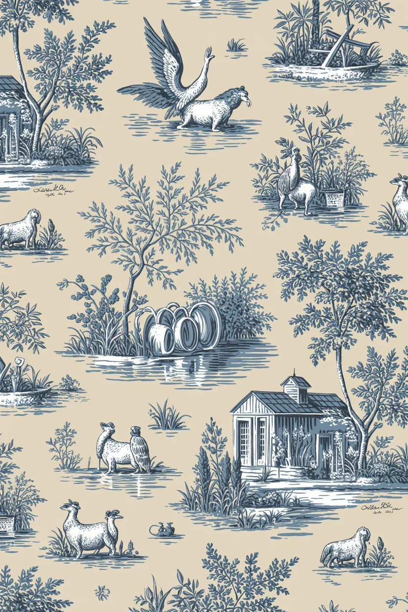 Traditional Toile de Jouy Patterns