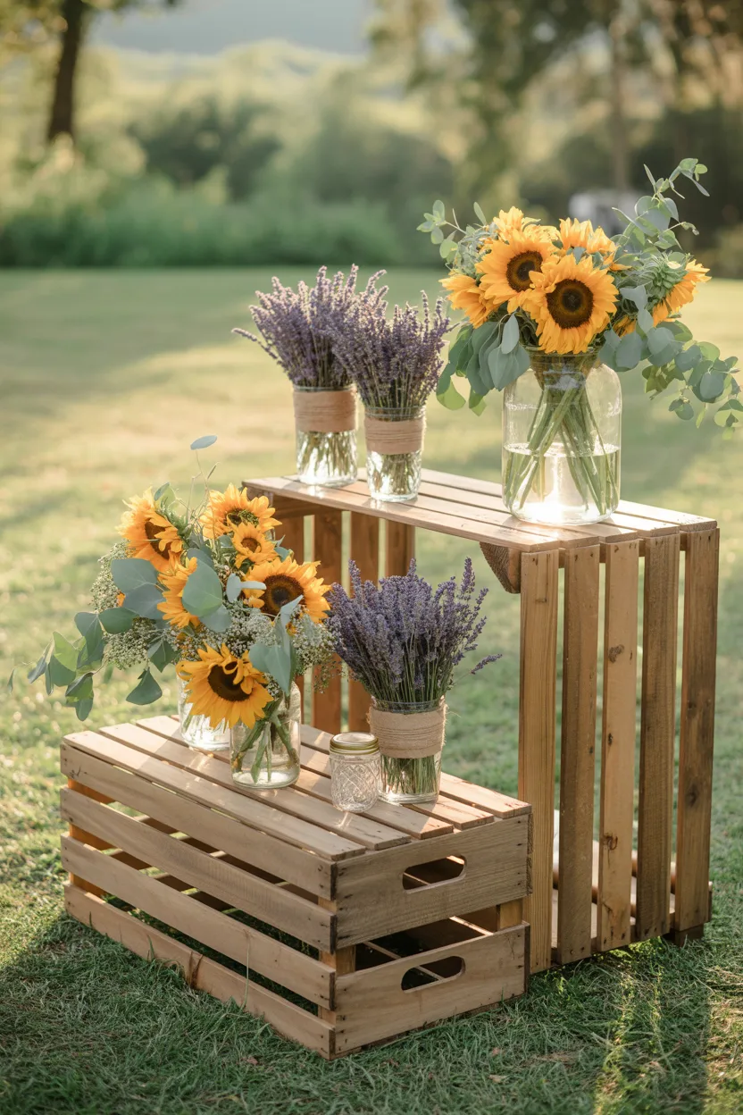  Flower Bar Ideas That Rustic Wooden Crate Flower Bar