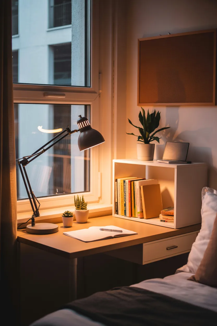 Dorm Room Ideas  Create a Dedicated Study Corner with Layered Lighting