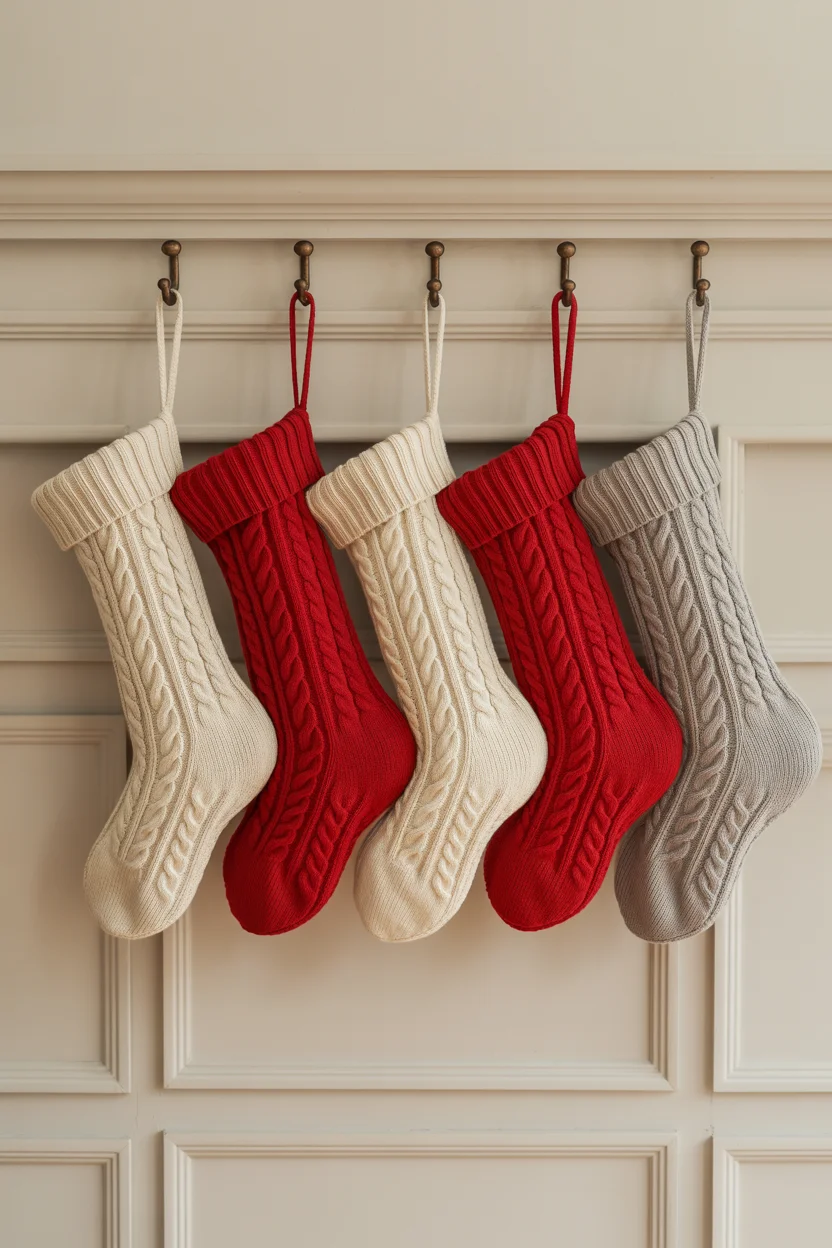 Cozy Knit Stockings as Wall Décor