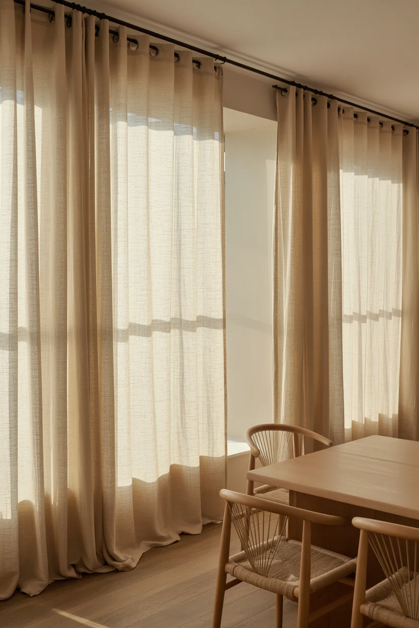 Floor-to-Ceiling Sheer Curtains for Soft Light