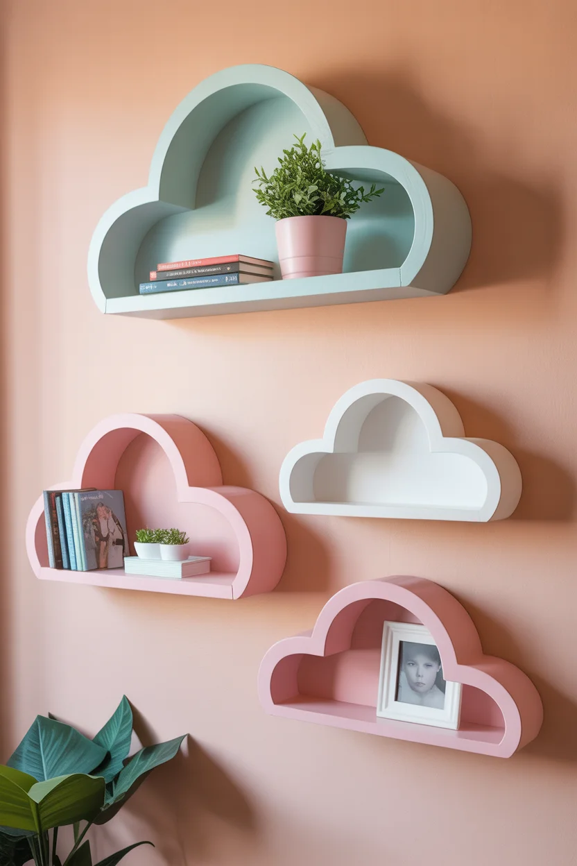 Make Cloud or Moon Shelves for Whimsical Storage