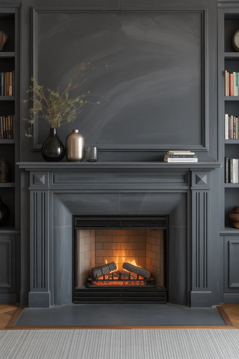 Charcoal Soapstone Traditional Fireplace