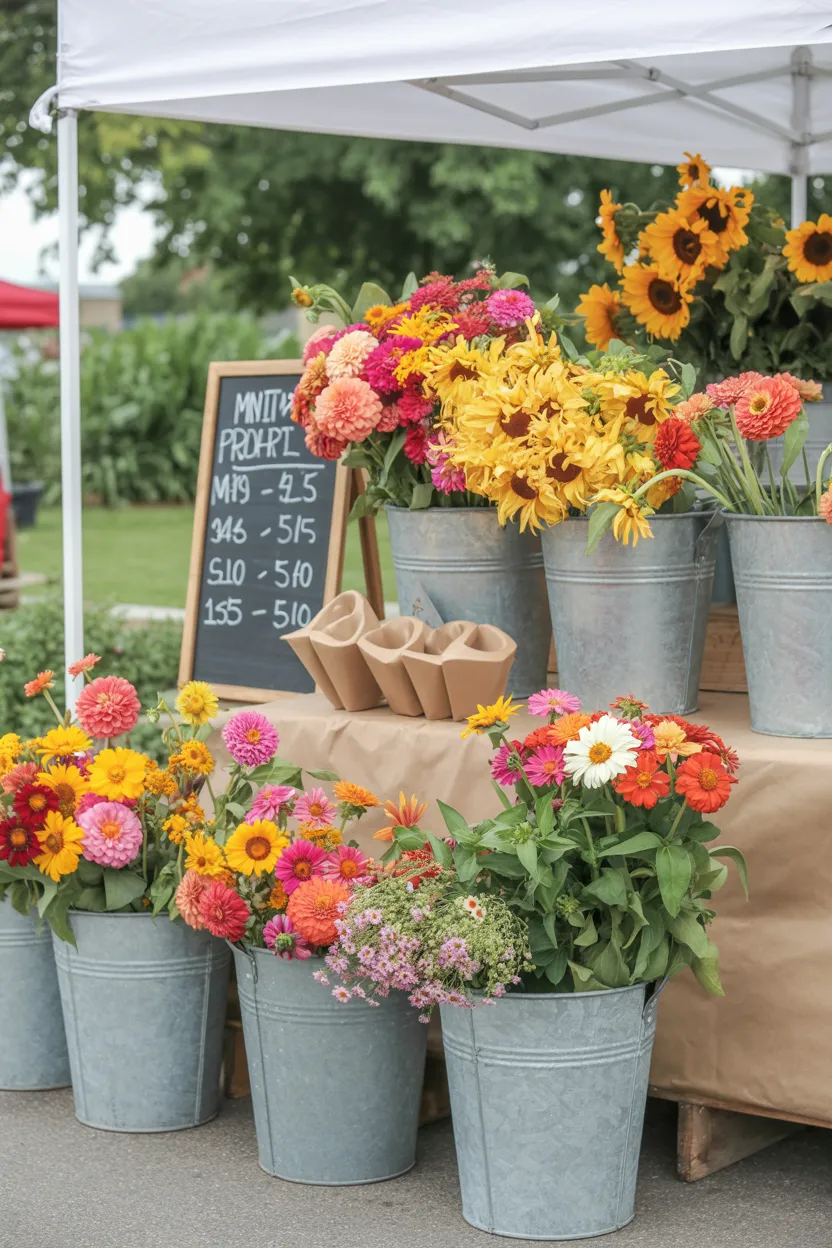  Farmers Market Style Flower Bar