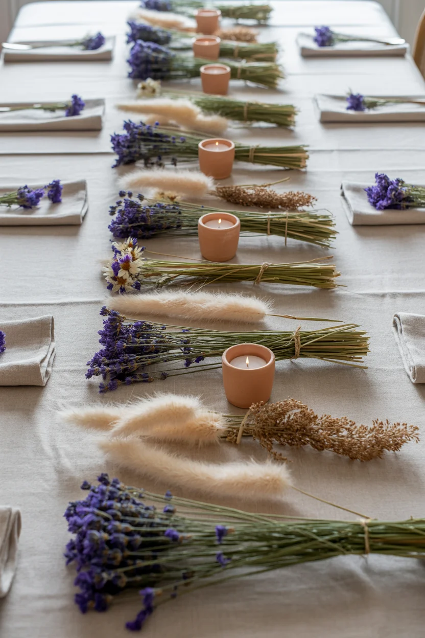 Dried Wildflower and Grass Runner