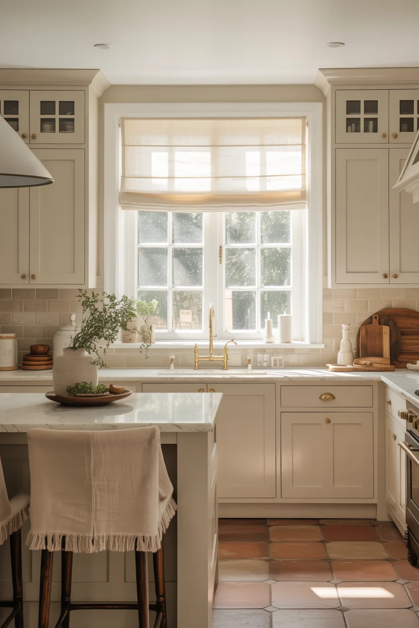 Warm Vanilla White With Natural Linen Details