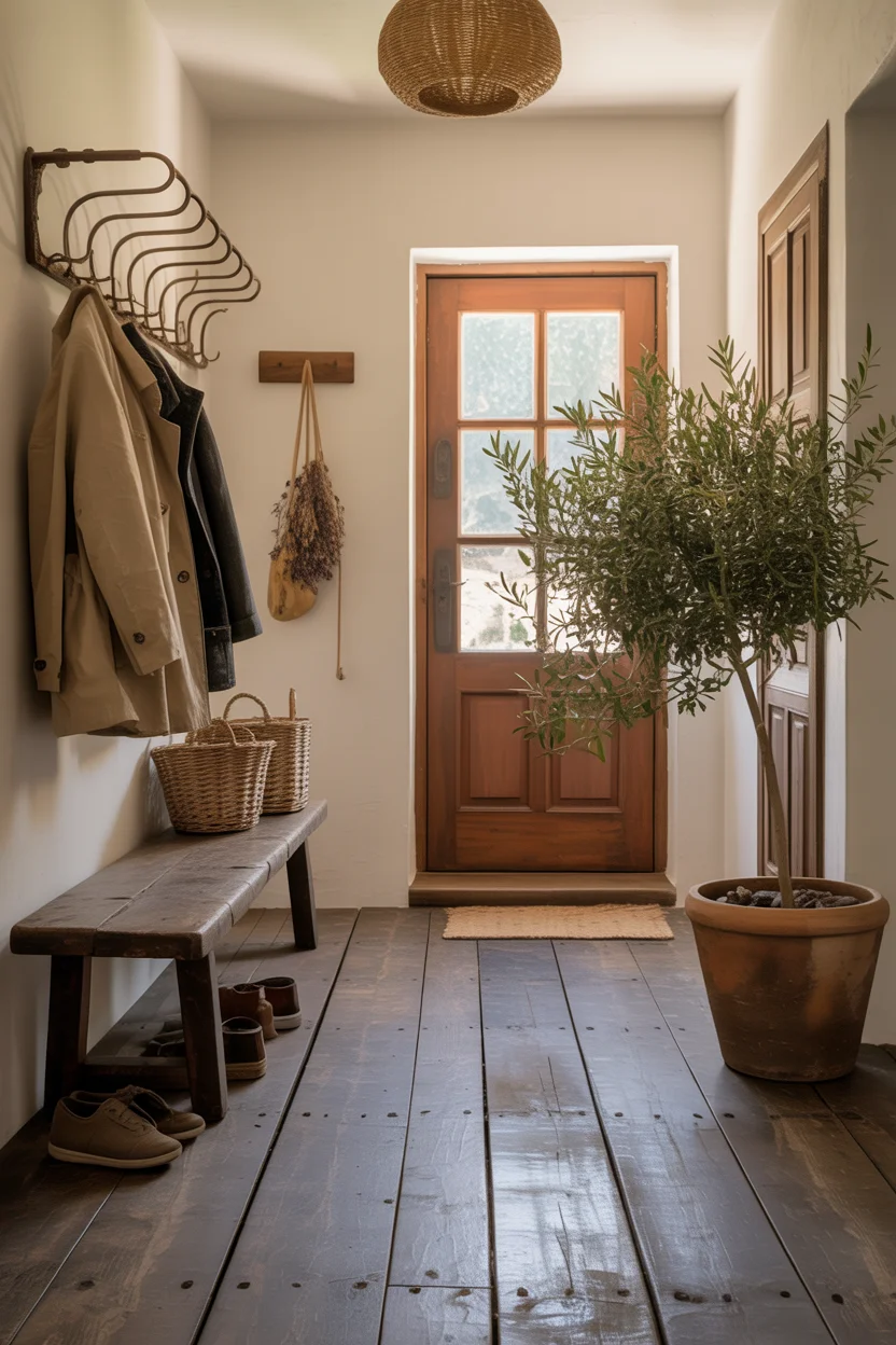 Entryway With Reclaimed Timber Floorboards