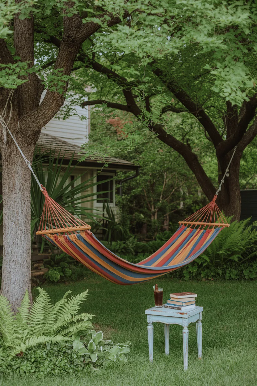 Hammock Corner Between Two Trees
