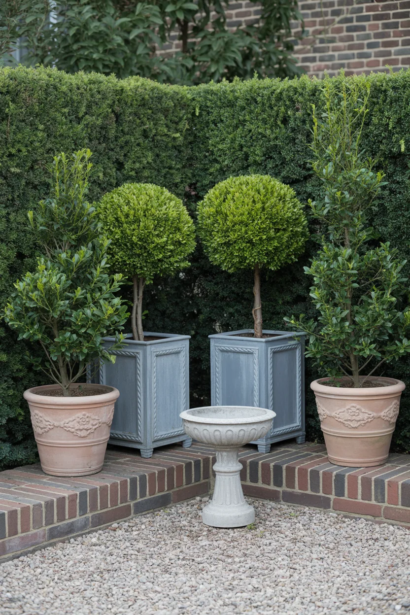 Formal Topiary Corner Display