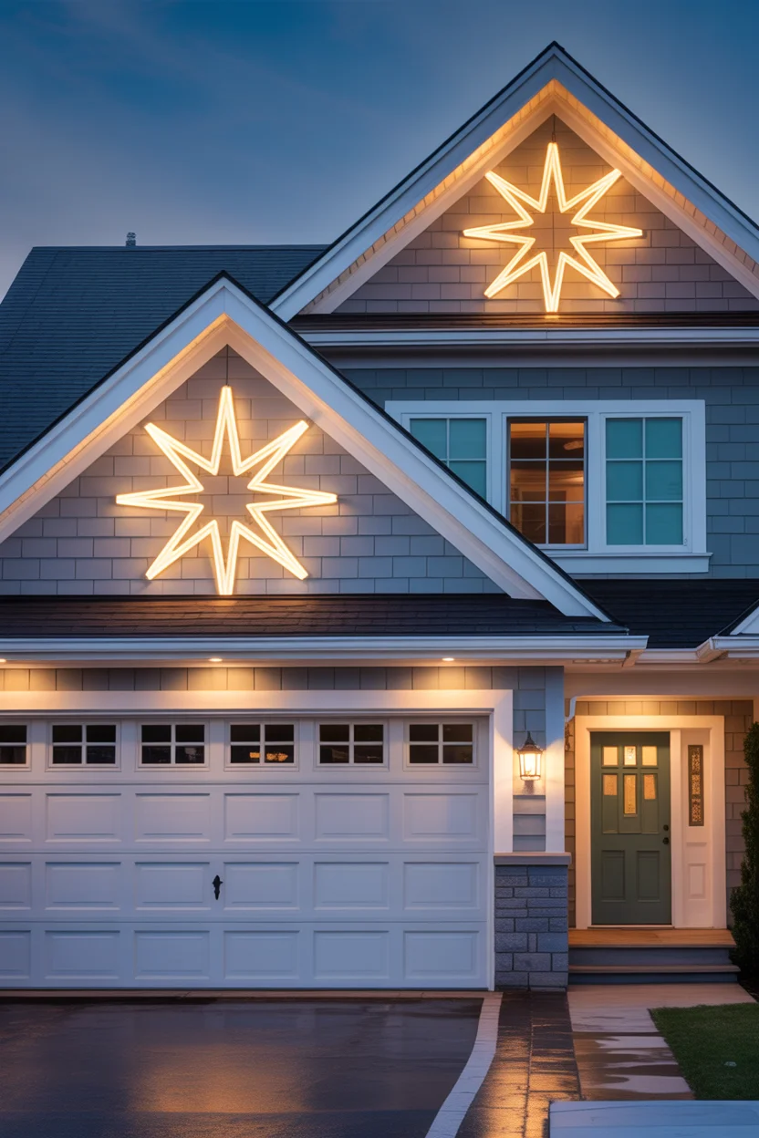 Lighted Star or Snowflake Motifs