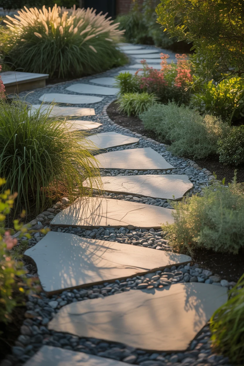 Use Flat Stepping Stones for Natural Pathways