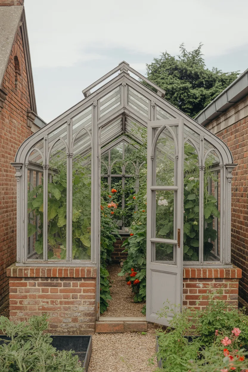 Vintage Greenhouse with Original Cast Iron Detailing