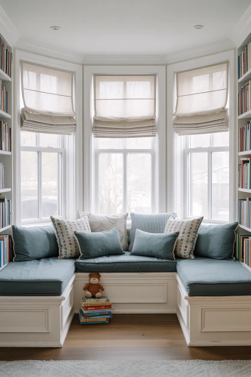  Bay Window Reading Nook With Wraparound Cushion Seating