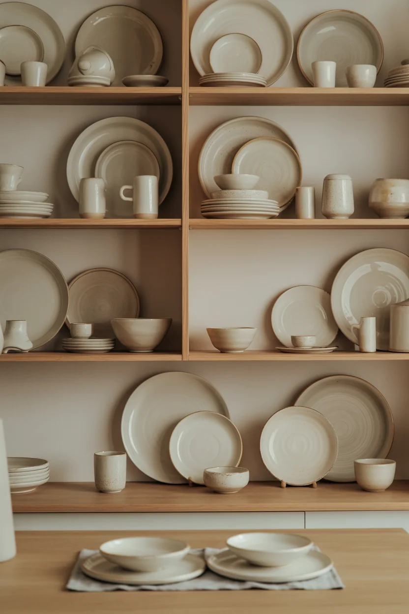 Ceramic Tableware Display as Wall Art