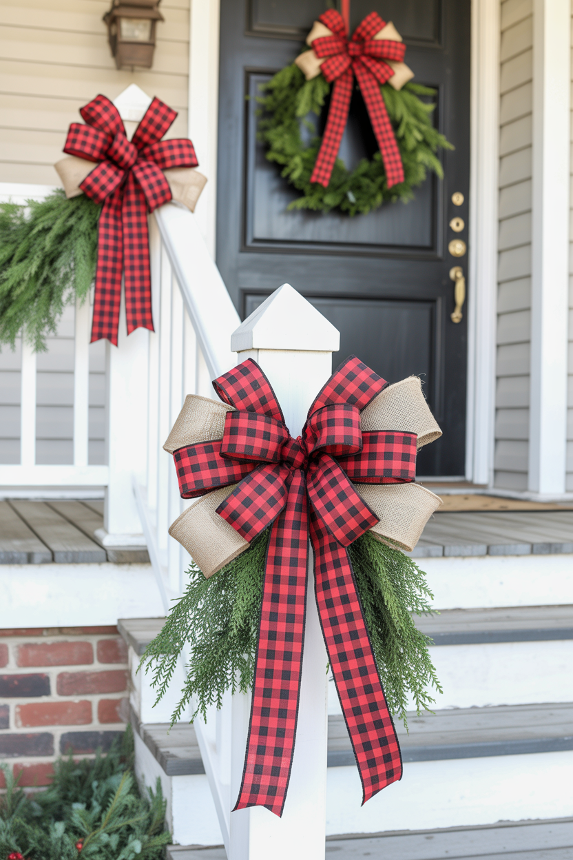 Plaid Ribbon and Burlap Accents
