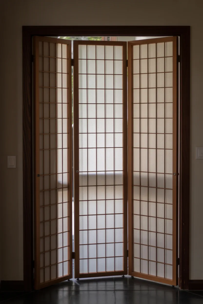 Use a Folding Shoji Screen for a Minimalist Entry Divide
