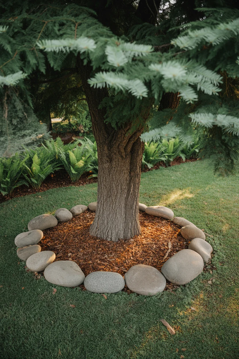 Use River Rocks Around Trees Correctly