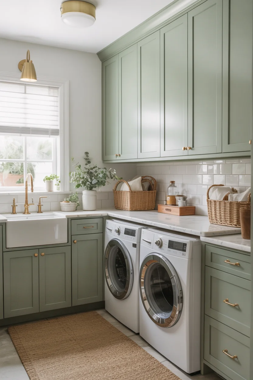 Sage Green Roman Shades