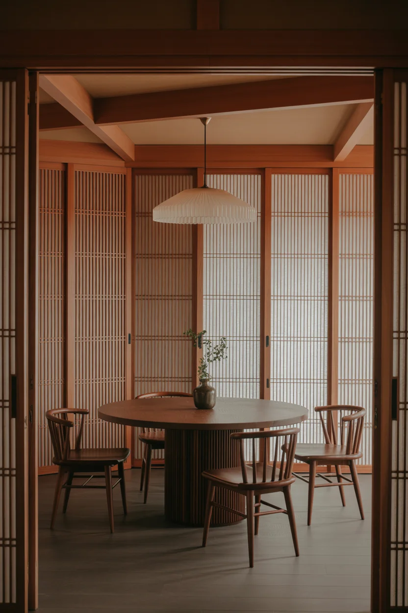Sliding Shoji-Inspired Screens as Room Dividers