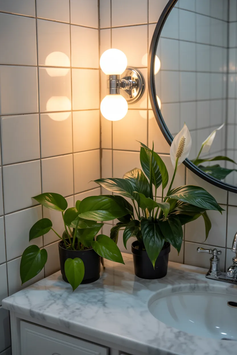 Style a Bathroom Vanity with Humidity-Loving Plants